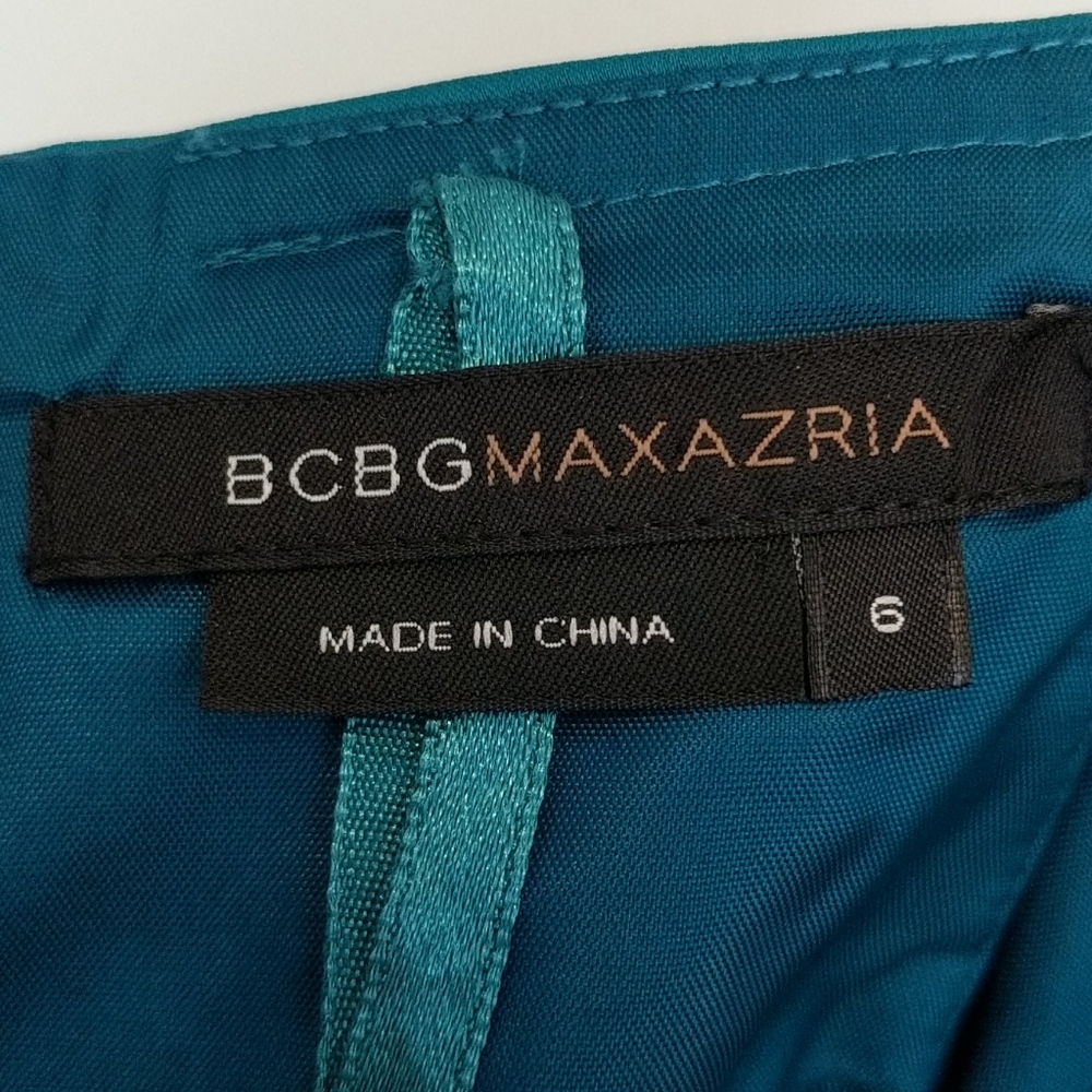 BCBG Dark Teal stretchy Strapless dress - Picture 6 of 8